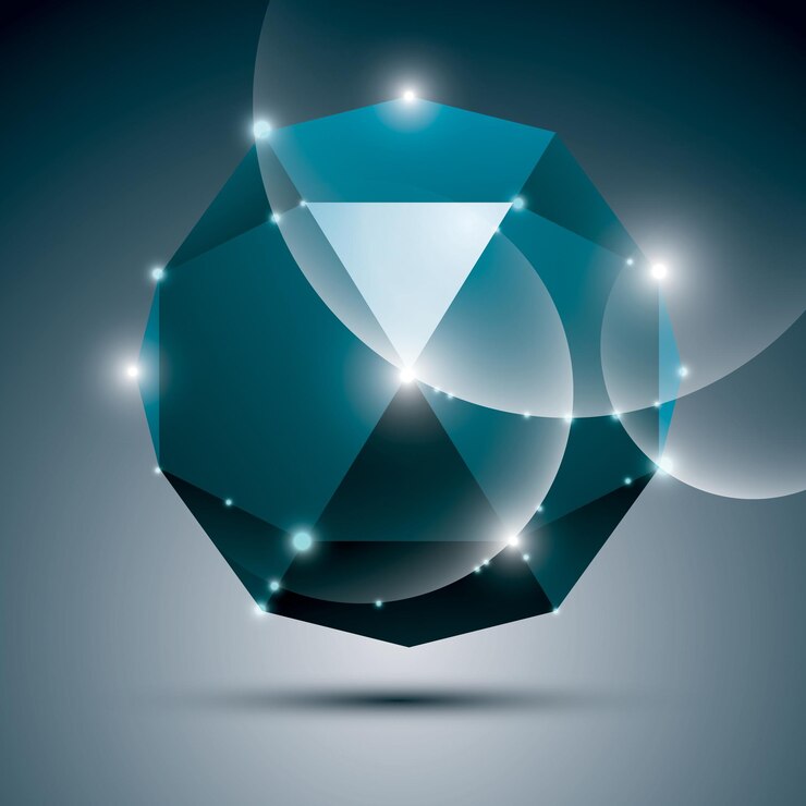 Vector esfera brillante azul 3d. vector fractal deslumbrante ilustración abstracta - joya eps10. tema de gala.