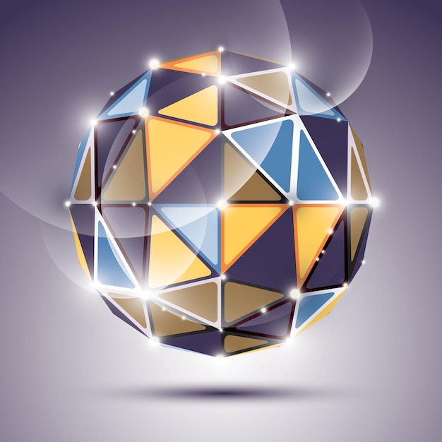 Esfera de brillo colorido 3D abstracta con destellos, fantástico efecto joya, eps10.