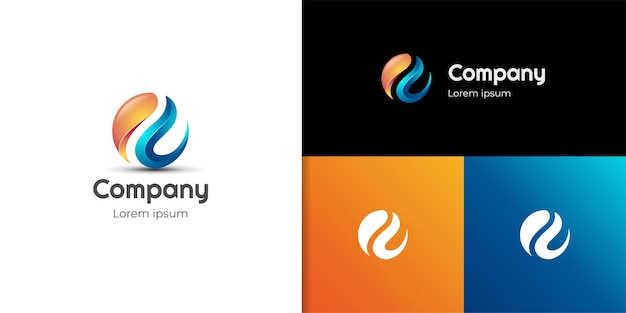 Esfera círculo abstracto diseño de logotipo corporativo letra inicial e círculo tecnología logotipo icono diseño