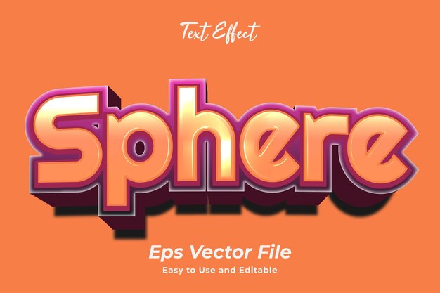 esfera de efecto de texto simple de usar y editar vector de alta calidad