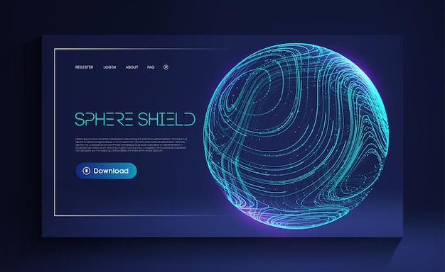 Esfera escudo proteger en estilo abstracto Protección contra virus burbuja Líneas de esfera tecnología de fondo Ilustración vectorial de esfera mágica