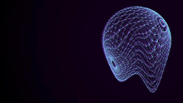 Esfera de falla de ciencia ficción de color abstracto con partículas y líneas Conexión de red tecnológica en el mundo Ilustración vectorial futurista Conexiones digitales globales ai Esfera geométrica de estructura alámbrica 3D
