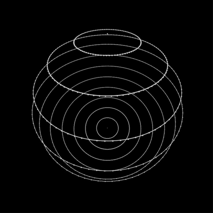 Vector esfera formada por puntos y líneas estructura de conexión de red visualización de datos grandes ilustración vectorial