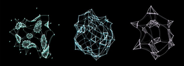 Esfera futurista vectorial de partículas y líneas Conexión de red de grandes datos