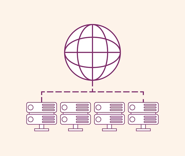Esfera global con servidores de datos