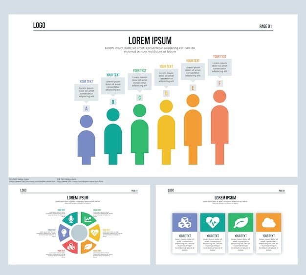 Vector esfera humana set presentación diapositiva y powerpoint plantilla