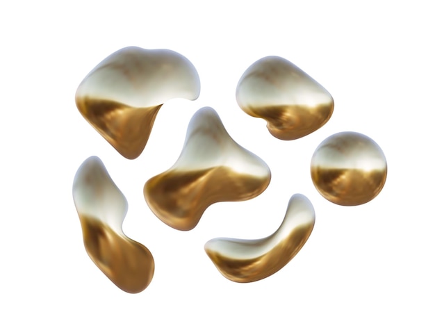 Esfera líquida metaGolde ballchrome Vector 3d ilustración lujosa