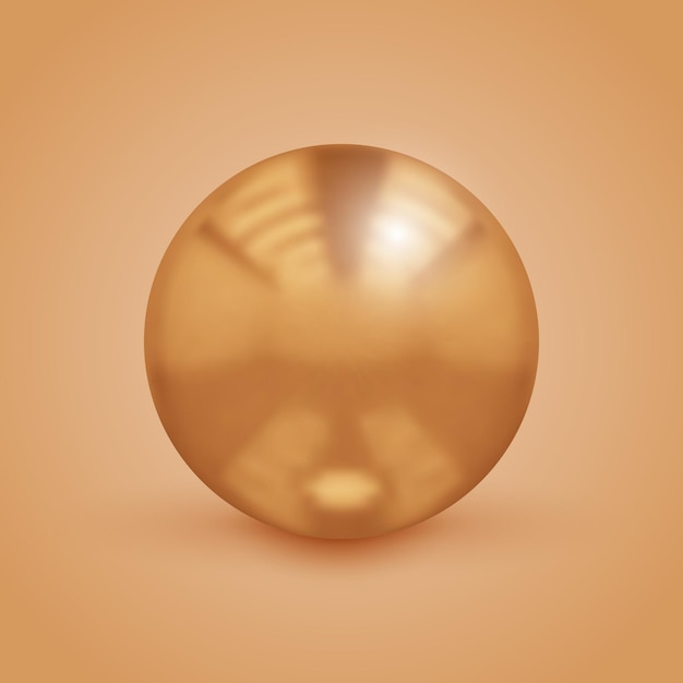 Esfera de metal dorado vector