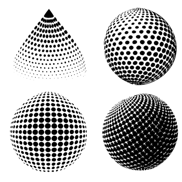 una esfera con puntos y puntos en ella
