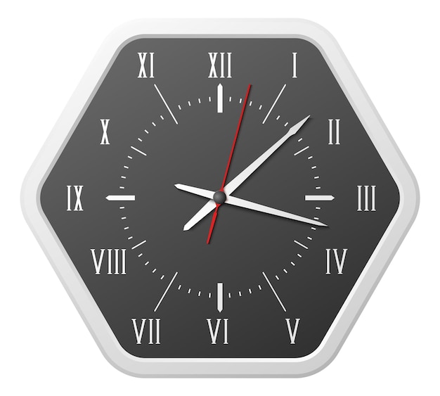 Esfera de reloj Reloj de tiempo de forma elegante realista aislado sobre fondo blanco