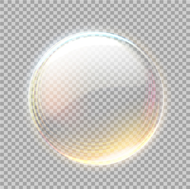 Esfera transparente con mancha dorada