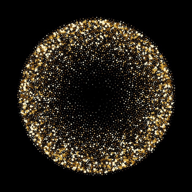 Esfera de vector de círculo de confeti de brillo de punto dorado