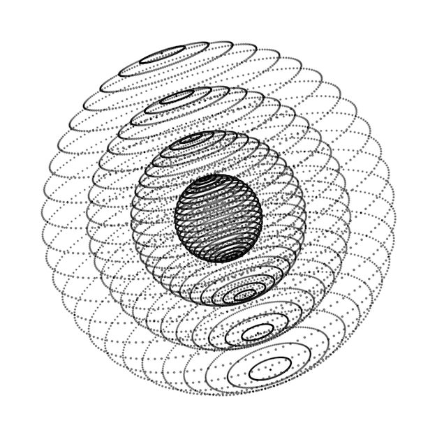 Esfera de vector de tecnología con puntos de conexión Estructura de red abstracta digital