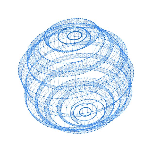 Esfera de vector de tecnología con puntos y líneas de conexión estructura de red abstracta digital