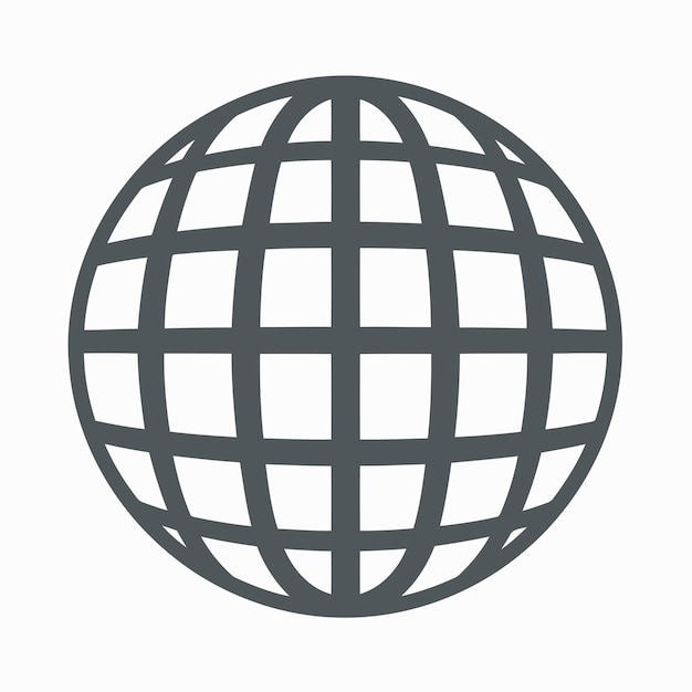 Esfera vectorial libre cuadrícula de tierra aislada icono de corte símbolo favicon logotipo