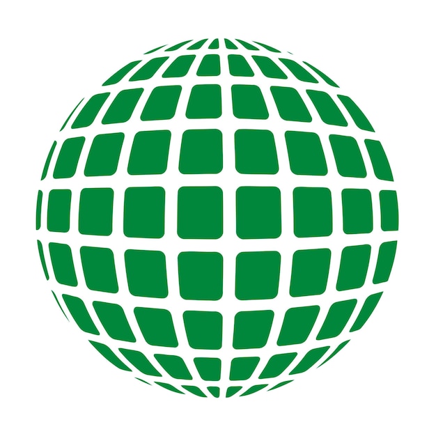 Esfera vectorial libre cuadrícula de tierra aislada icono de corte símbolo favicon logotipo