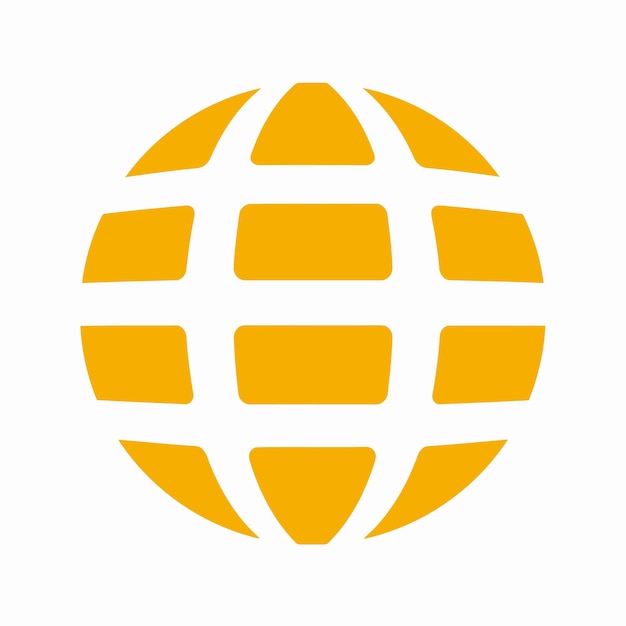 Esfera vectorial libre cuadrícula de tierra aislada icono de corte símbolo favicon logotipo