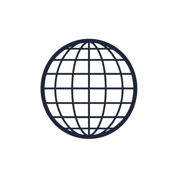 Esfera vectorial libre cuadrícula de tierra aislada icono de corte símbolo favicon logotipo