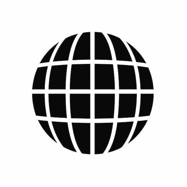 Esfera vectorial libre cuadrícula de tierra aislada icono de corte símbolo favicon logotipo