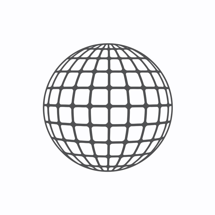 Vector esfera vectorial libre cuadrícula de tierra aislada icono de corte símbolo favicon logotipo