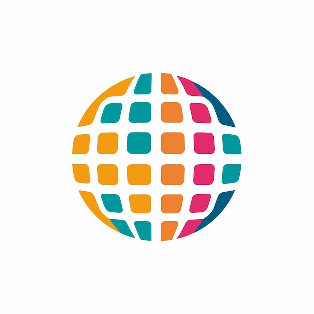 Esfera vectorial libre cuadrícula de tierra aislada icono de corte símbolo favicon logotipo