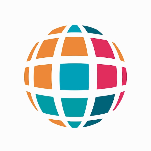 Esfera vectorial libre cuadrícula de tierra aislada icono de corte símbolo favicon logotipo