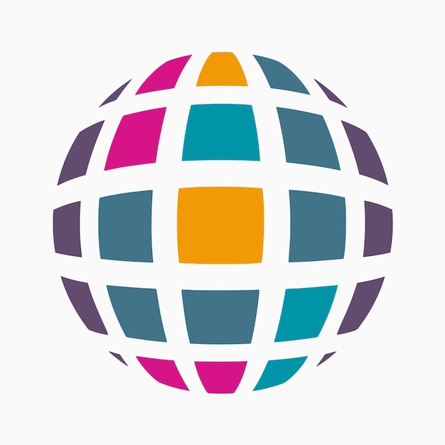 Esfera vectorial libre cuadrícula de tierra aislada icono de corte símbolo favicon logotipo