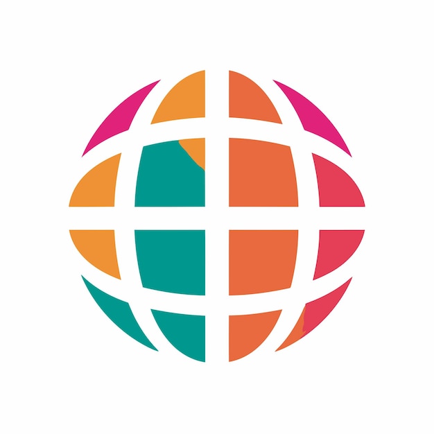 Esfera vectorial libre cuadrícula de tierra aislada icono de corte símbolo favicon logotipo