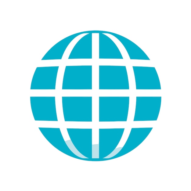 Esfera vectorial libre cuadrícula de tierra aislada icono de corte símbolo favicon logotipo