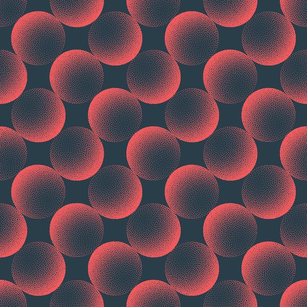 Esferas De Efecto 3D Vector De Patrones Sin Fisuras Tendencia Fondo Abstracto Con Estilo Rojo