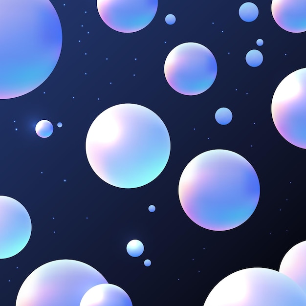 Esferas de fluidos líquidos abstractos de fondo Esfera 3D iridescente