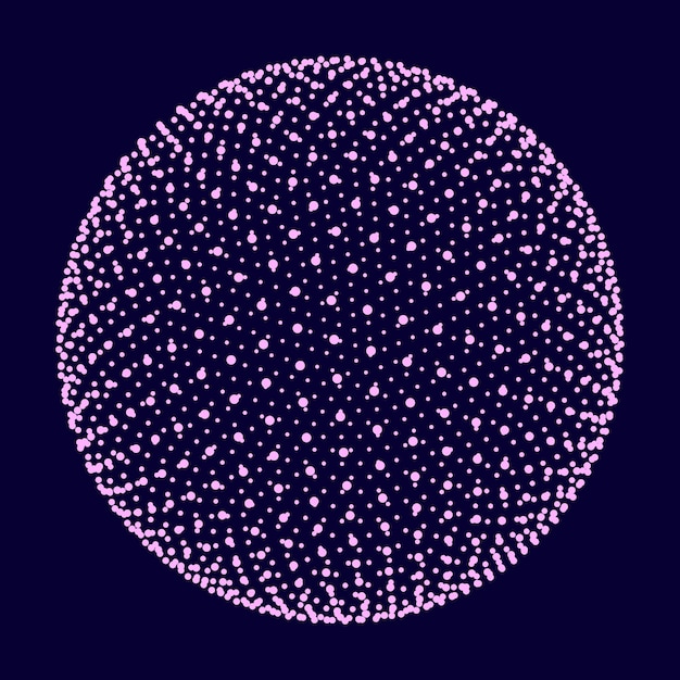 Esferas rosas que consisten en partículas Elementos de estructura metálica moderna Esfera de rejilla tecnológica Ilustración vectorial