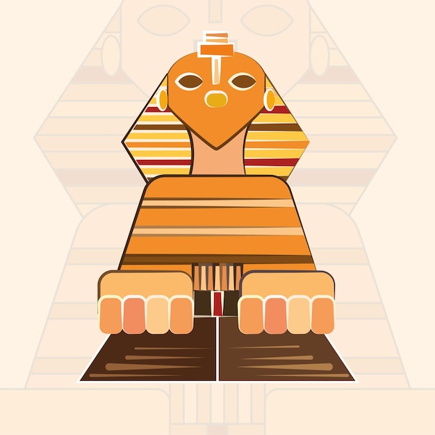 Vector esfinge aislada que construye el icono viejo de egipto vector