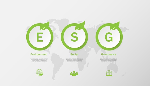 ESG Ambiental Social y Gobernanza Corporativa concepto Vector ilustración