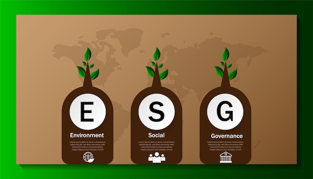 Esg ambiental social y gobernanza corporativa concepto vector ilustración