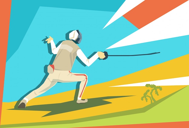 Esgrima Atleta Fencer Competición Deportiva