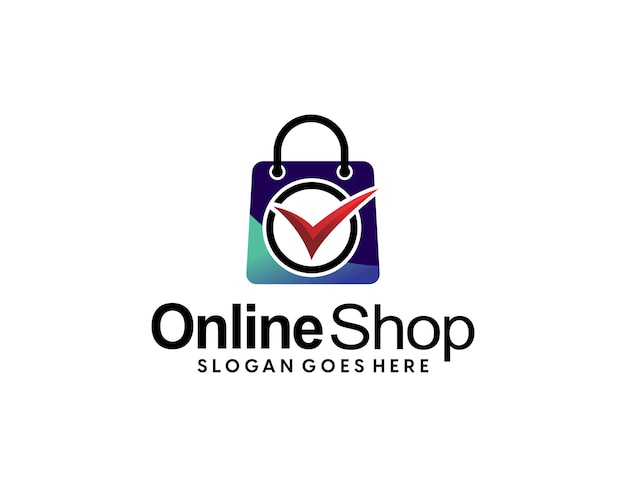 Eshop o logotipo de compras en línea también diseño de logotipo de tienda