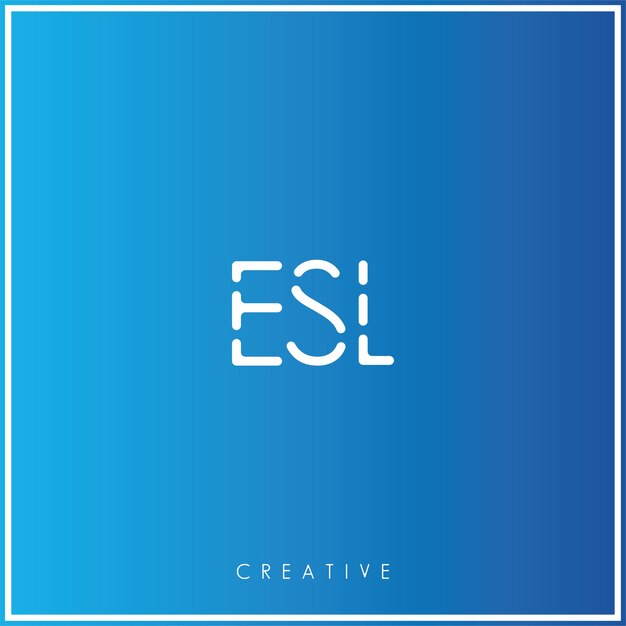 ESL Premium Vector último diseño de logotipo Diseño creativo de logotipo Ilustración vectorial Logotipo mínimo Monograma