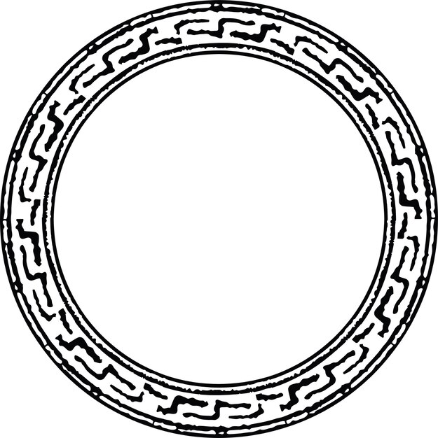 Eslimi árabe iraní círculo redondo litografía circular grunge marco de texto vector