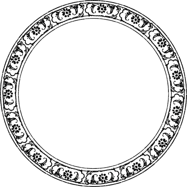 Eslimi árabe iraní círculo redondo litografía circular grunge marco de texto vector