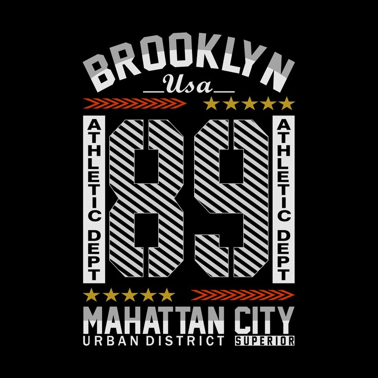 Vector eslogan de brooklyn tee gráfico tipografía ilustración estilo de arte vectorial vintage por pedido