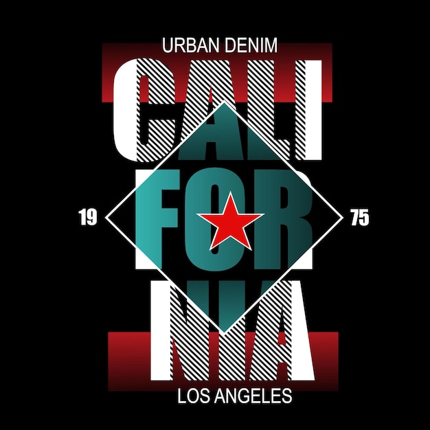 Eslogan de california tee tipografía gráfica para imprimir camiseta ilustración vectorial arte