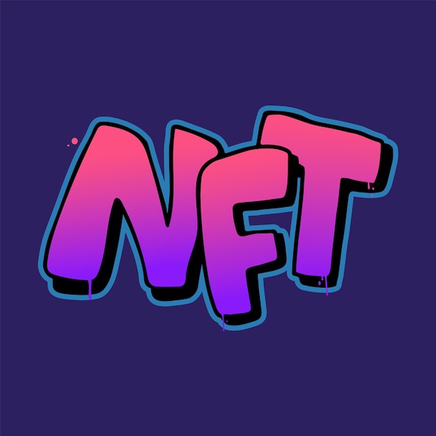 Eslogan de NFT Urban street art grafitti. Activo criptográfico Tecnología Blockchain cryptoart