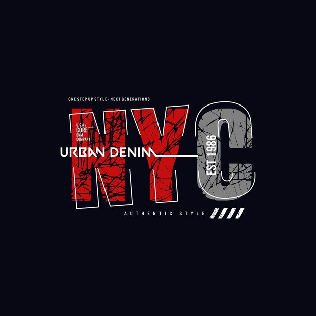 eslogan de tipografía de la ciudad de nueva york diseño de camiseta ilustración vectorial vector premium