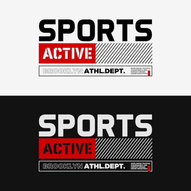 Vector eslogan de tipografía deportiva activa para camiseta afiche de tipografía de impresión vectorial muestras globales