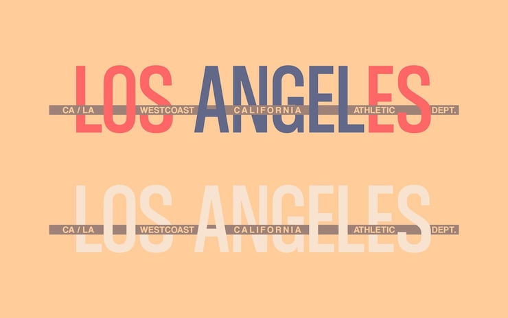 Vector eslogan de la universidad de los ángeles camiseta gráfica o sudadera