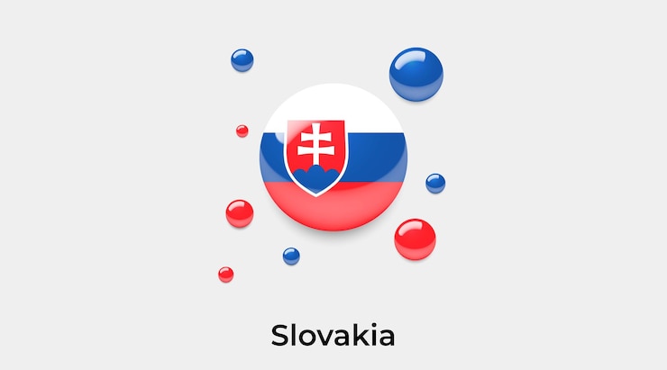 Vector eslovaquia bandera brillante burbujas icono vector ilustración