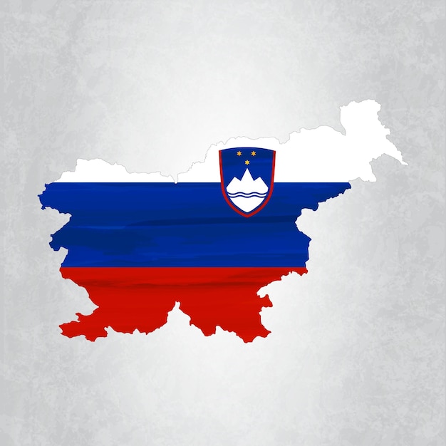 Vector eslovenia mapa con bandera