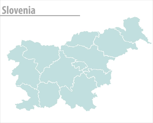 Eslovenia mapa ilustración vector detallado mapa de Eslovenia con regiones