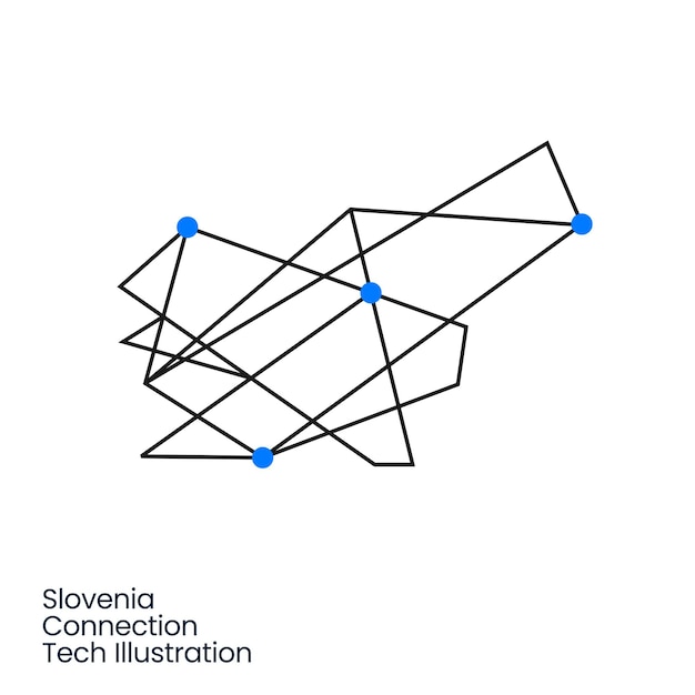 Eslovenia Tecnología de conexión Tecnología geométrica Poligonal Logo Icono vectorial Ilustración